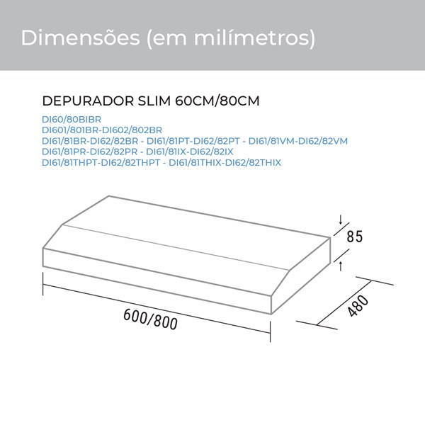 Depurador de ar Slim 60 Cm Suggar - Imagem principal - 3ad5915c-d84c-44d4-9ee6-fe8b6ae6589f