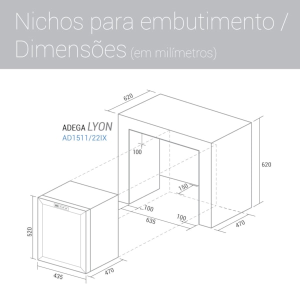 Adega Climatizada Lyon  13 Garrafas - Imagem principal - 0c3a155d-3dcf-4502-8f8d-af1721c4ea0b