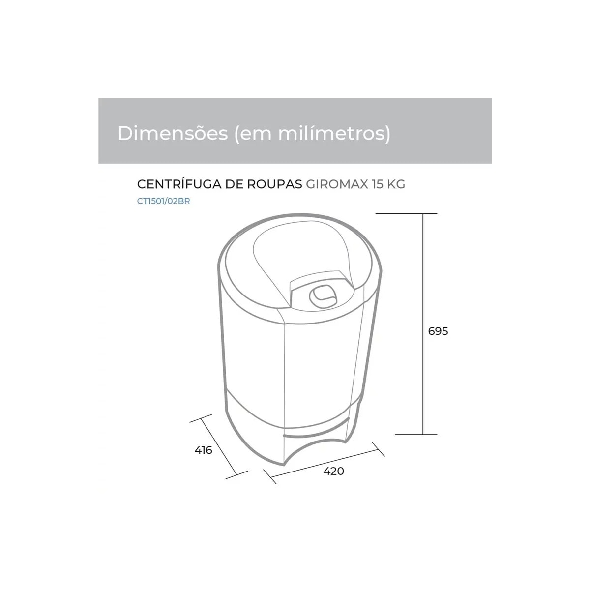 Centrifuga de Roupas Giromax 15 Kg Branca Suggar - 277ebf63-b76a-4c95-9452-b408412493f0