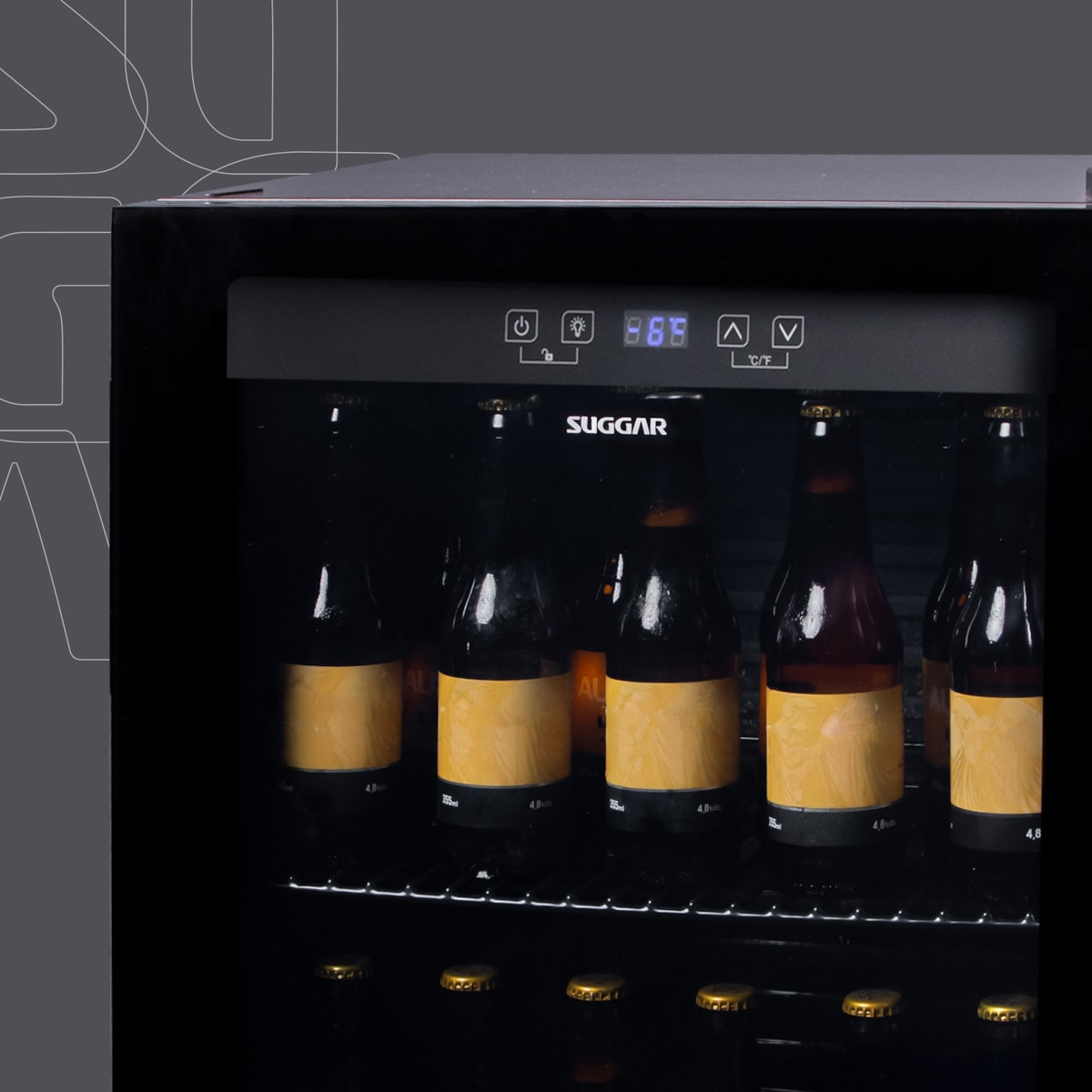 Cervejeira Suggar 98L Preto Porta de Vidro - Imagem principal - b8e1f836-5eb5-47db-8bfc-2b84314e27b4