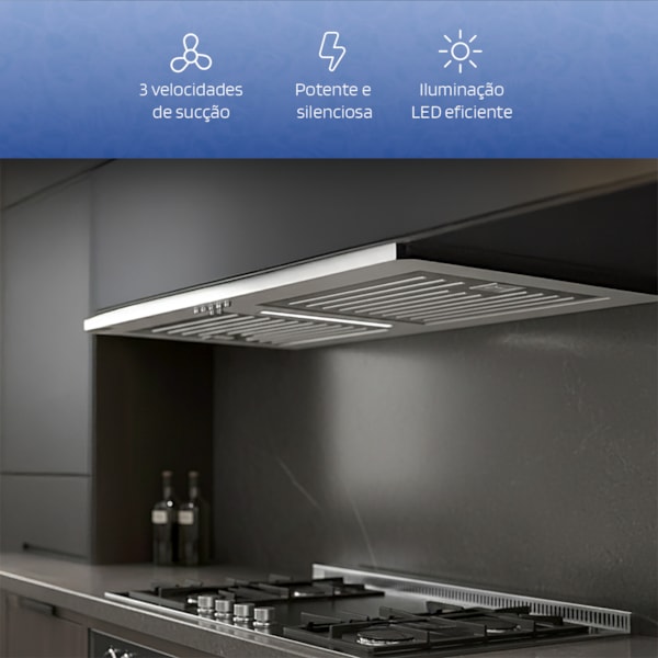 Coifa de Embutir 75 Centimetros Inox Suggar - Imagem principal - d55d7e8e-a5c7-4931-8050-44b4b248ebc8