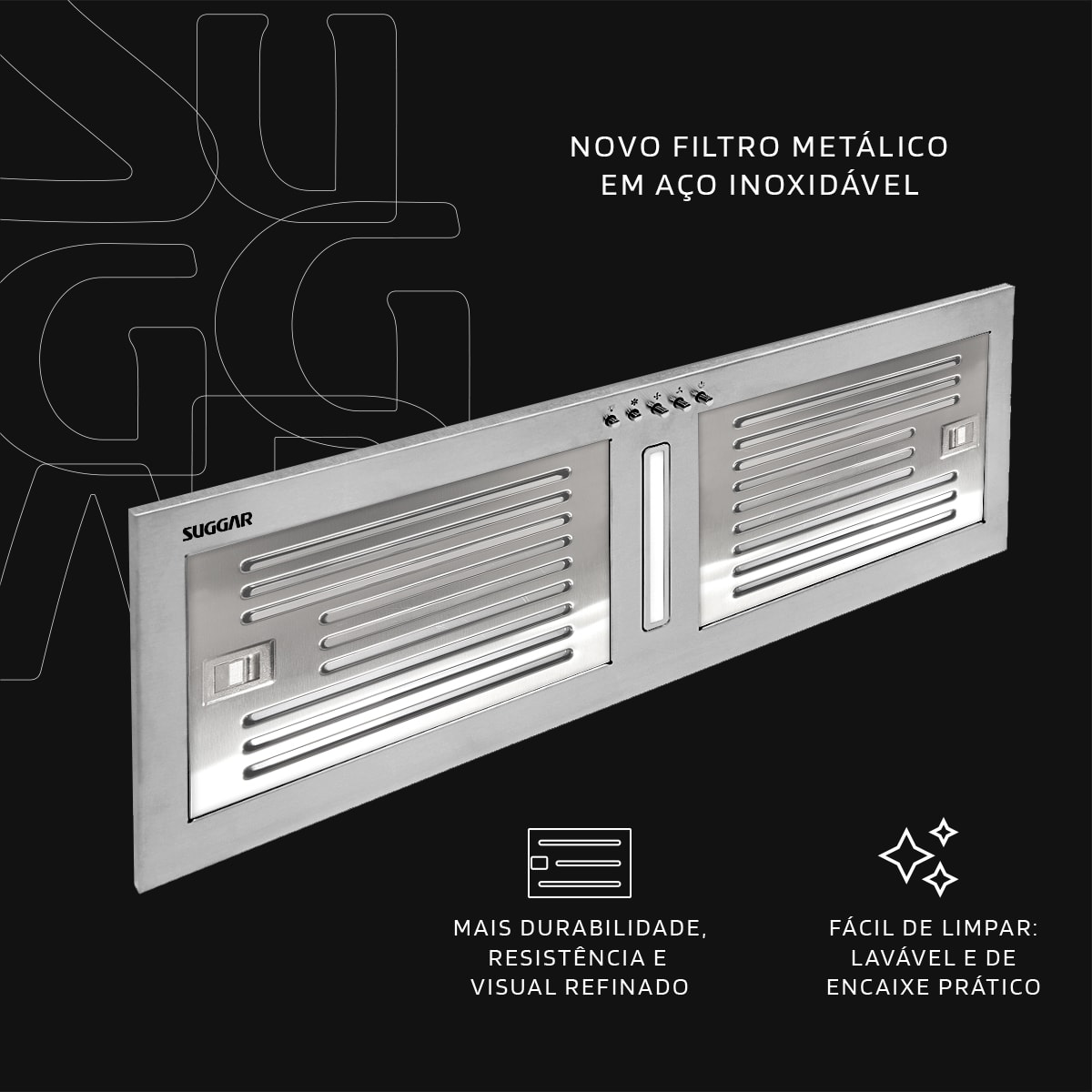 Coifa de Embutir 75 Centimetros Inox Suggar - Imagem principal - 2906d7b4-0560-4f1f-b4b8-b8216a62f5df