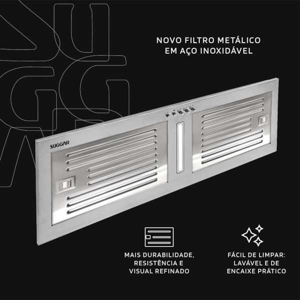 Coifa de Embutir 75 Centimetros Inox Suggar - Imagem principal - fe22416d-ed34-45c0-ab17-b3eba70b099f