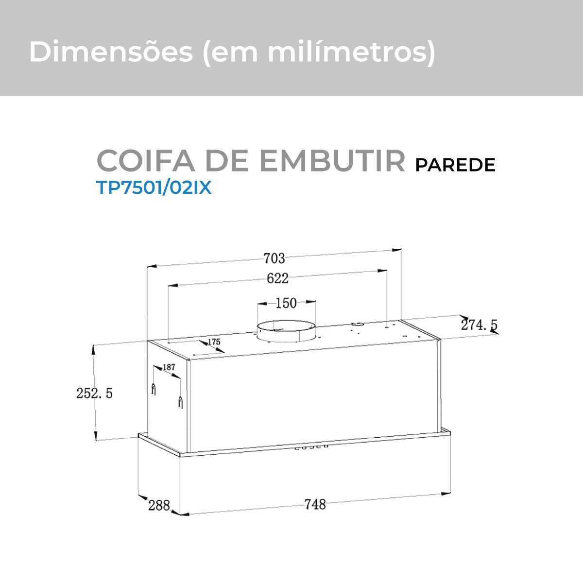 Coifa de Embutir 75 Centimetros Inox Suggar - 101a7ff1-202b-487a-a3d9-88b3372c6100