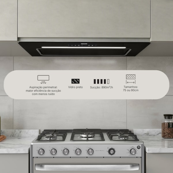 Coifa de Embutir 90 Centimetros Preta Suggar - Imagem principal - 65568a4a-cc47-4610-b1e3-3790d8d2986c