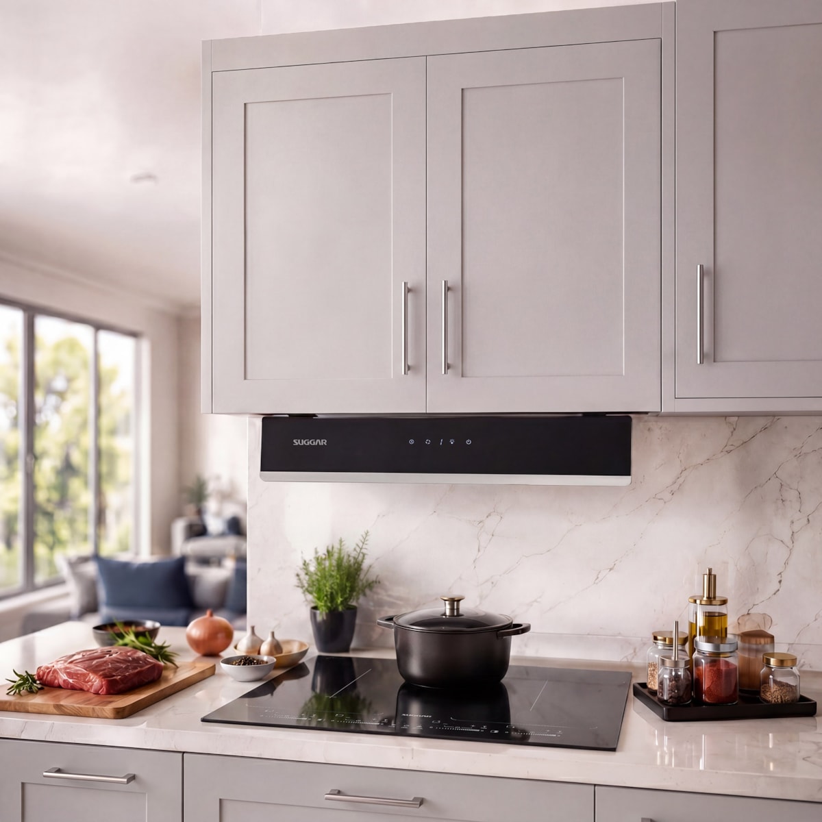 Coifa de Embutir Suggar Titanium Touch 60 Cm com Painel Móvel - Imagem principal - 0127e4ab-c06e-415b-bee6-8550abd548e8