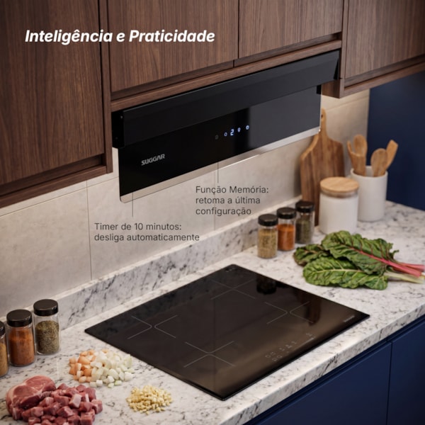 Coifa de Embutir Suggar Titanium Touch com Painel Móvel - Imagem principal - 4f662e4d-4485-4d3c-b993-a0fb0cd288e8