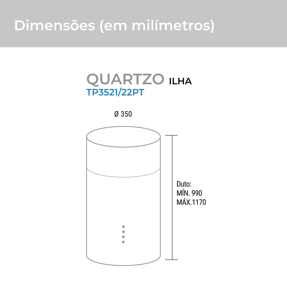 Coifa de Ilha Redonda Quartzo Preta 35 Cm Suggar - Imagem principal - 5c2c4f0f-682e-4d5a-822c-fbd0384ae8ff