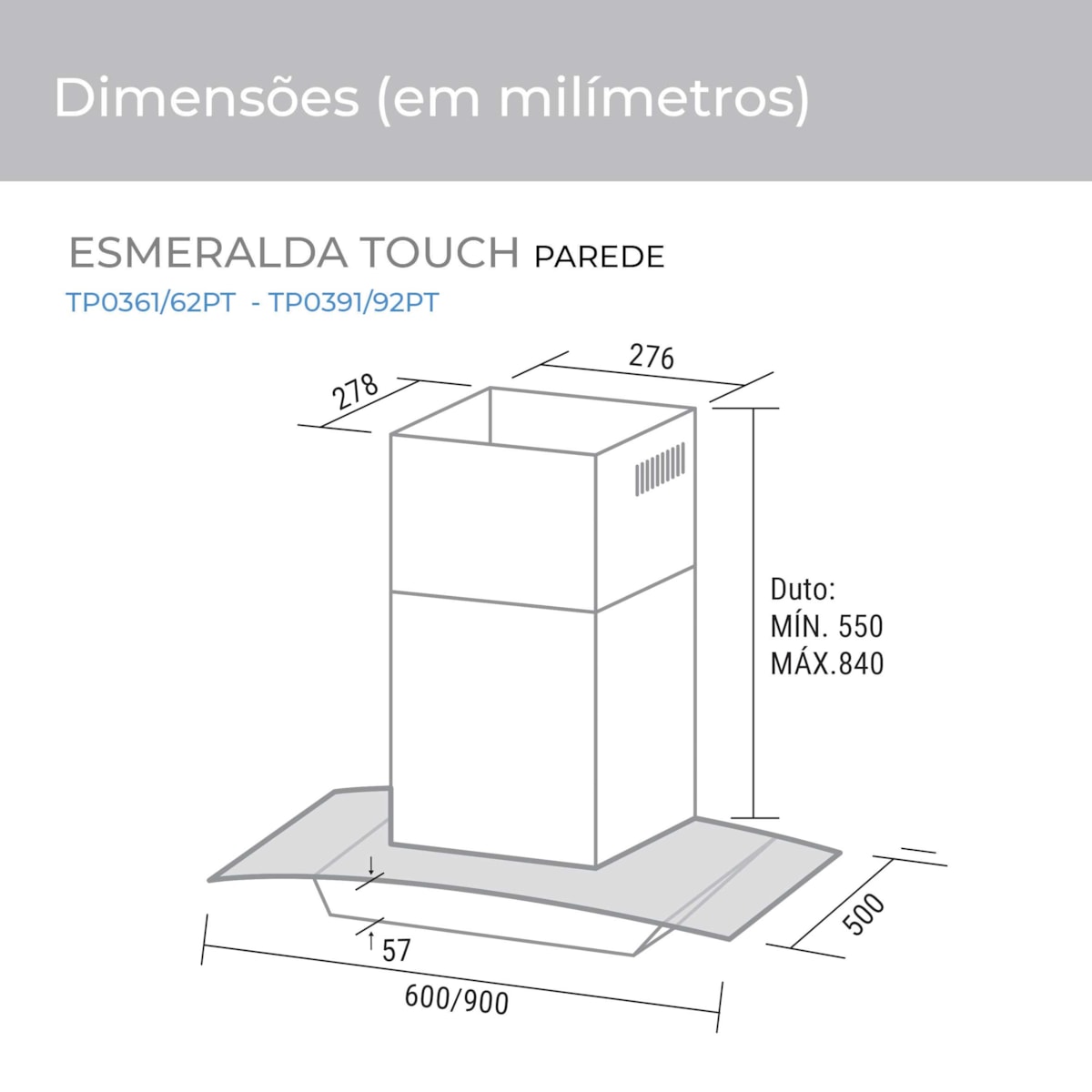 Coifa de Parede Esmeralda Touch 90 Cm Suggar - 295a952c-a47e-4ede-9c8f-3b9bb29954ca