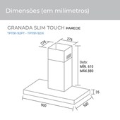 Coifa de Parede Granada Slim Touch 90 Cm Suggar
