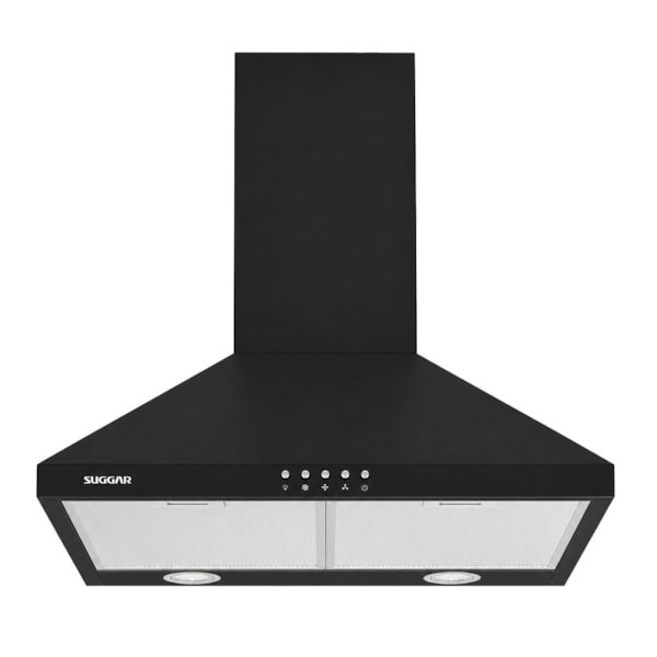 Coifa Parede Piramidal Suggar Ágata Led Preta 60cm - Imagem principal - 8fdbc7d1-751a-43ff-b811-f56f8221ac6a