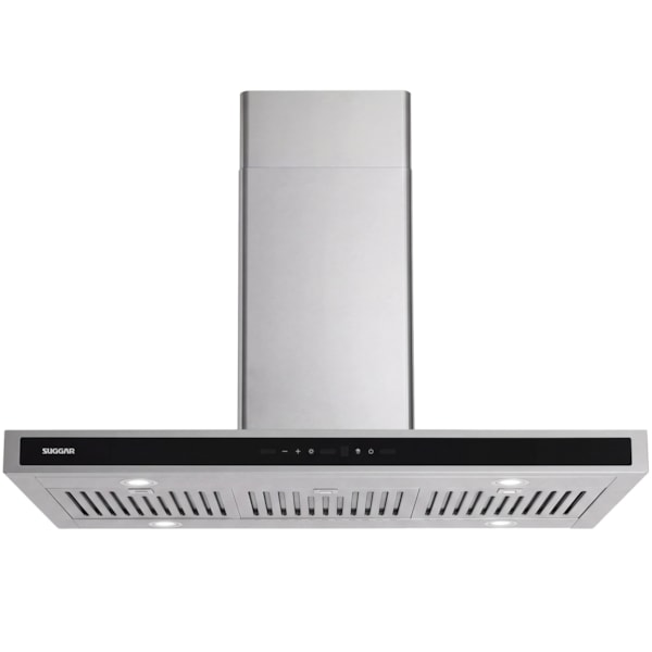 Coifa Safira Ilha Suggar Inox 90cm - Imagem principal - 148277eb-ccdc-427f-915e-a3f72c9f9eee