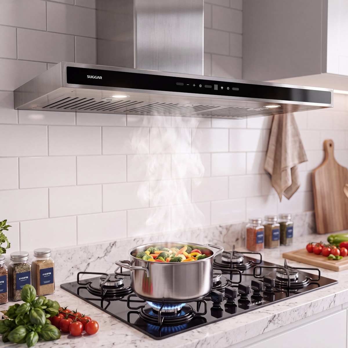 Coifa Safira Parede Suggar Inox 90cm - Imagem principal - 1cbff8dd-15dd-4c4c-bd9d-6a3ab9adcd6b