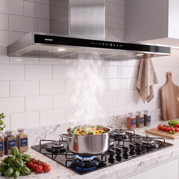 Coifa Safira Parede Suggar Inox 90cm - Imagem principal - 448c782f-a27d-4b03-aa92-aad8c5ece633