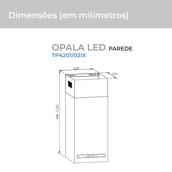 Coifa Suggar parede Quadrada LED Inox - Imagem principal - 03dcacab-8305-495d-8f9b-fce9a7adc8e3