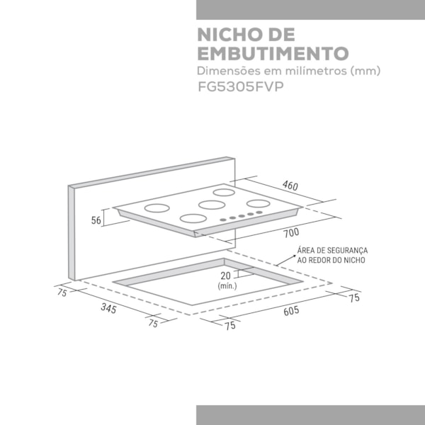 Cook top Vidro 5 queimadores - Imagem principal - 6b45d840-e535-41d8-9840-f82c93395692