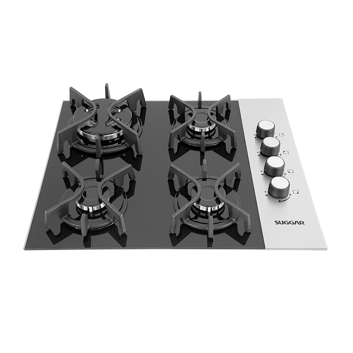 Cooktop 4 Bocas Ferro Fundido Preto Com Inox à Gás SUGGAR - cf28b1b1-8166-4e19-9122-bca3b574f1bd