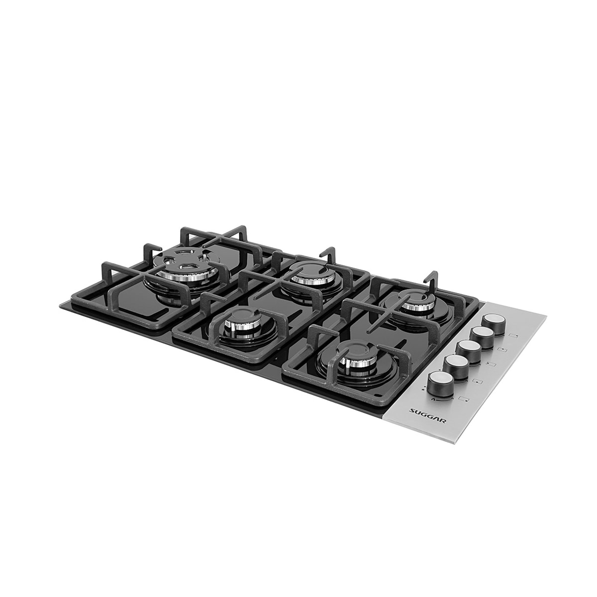 Cooktop 5 Bocas Ferro Fundido Preto Com Inox à Gás SUGGAR - 5032a2ee-e0be-45aa-a703-c888af141f91