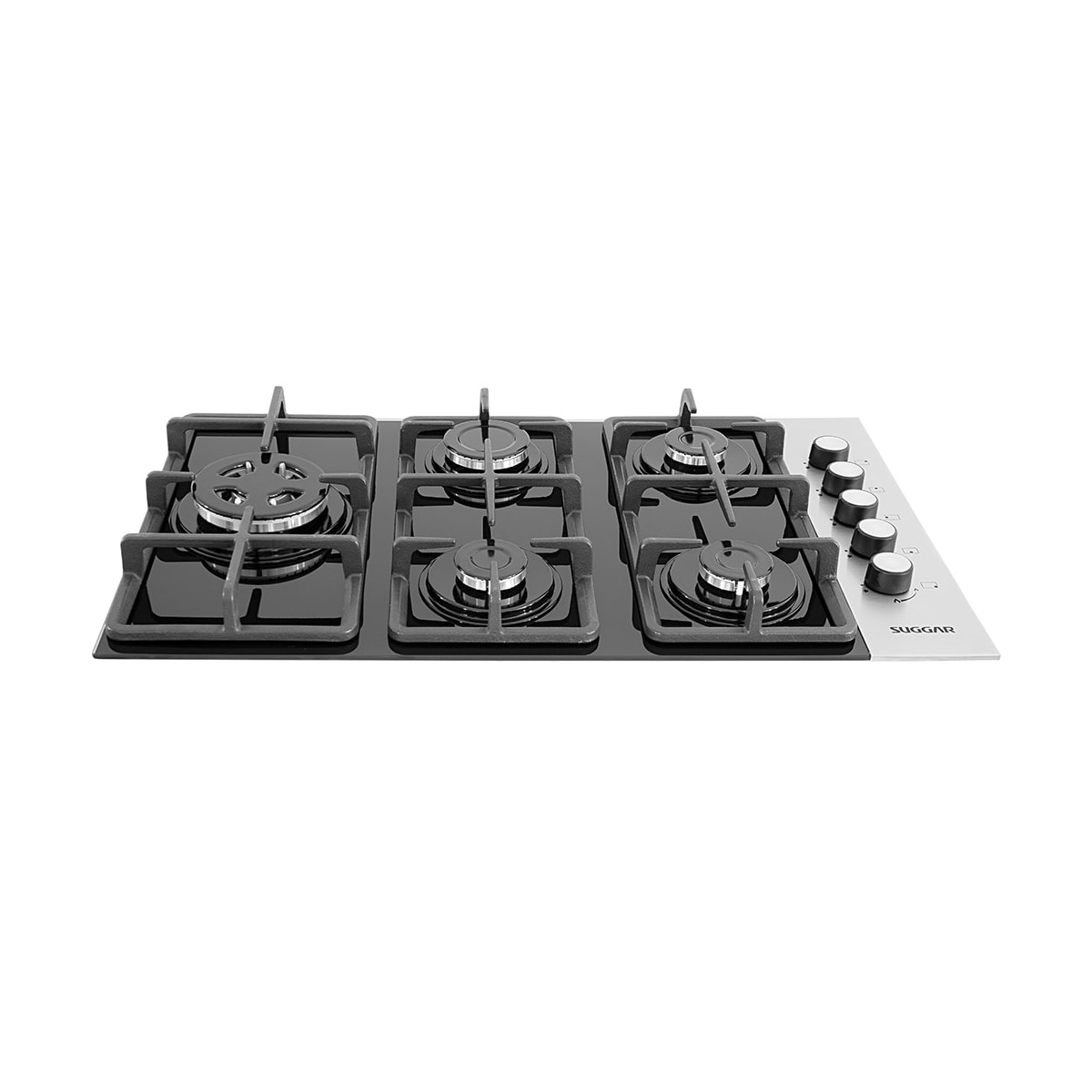 Cooktop 5 Bocas Ferro Fundido Preto Com Inox à Gás SUGGAR - 3e424bc7-0175-4541-95e2-ba0feac529c7