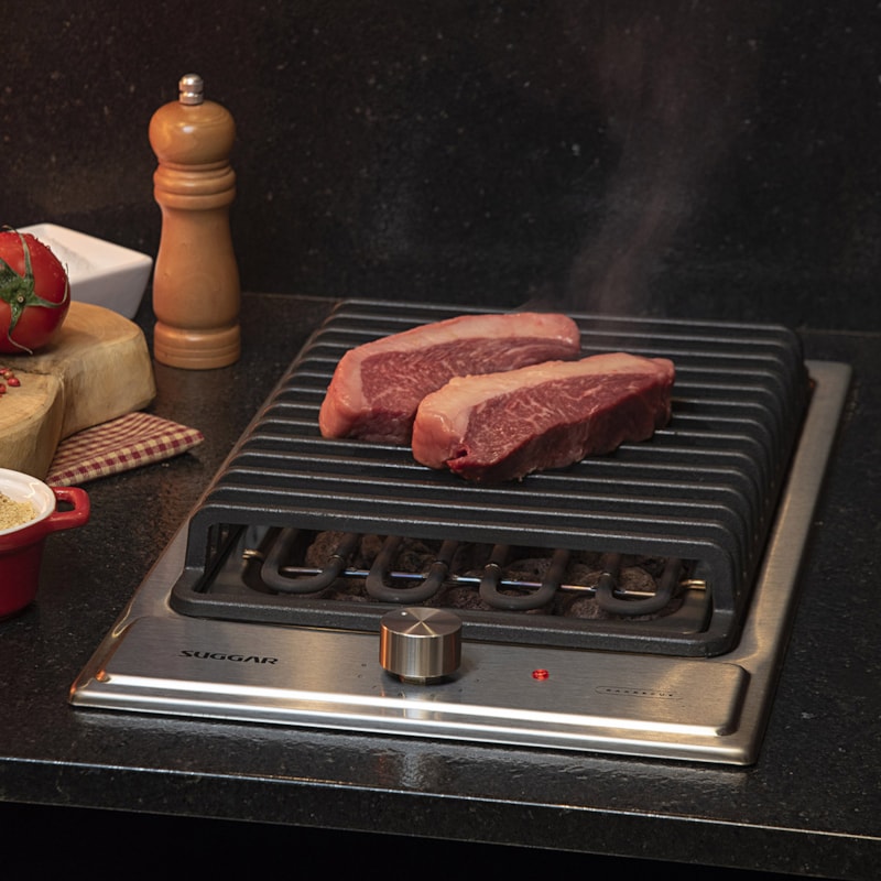 Cooktop Elétrico Inox Barbecue Churrasqueira com Grelha Suggar