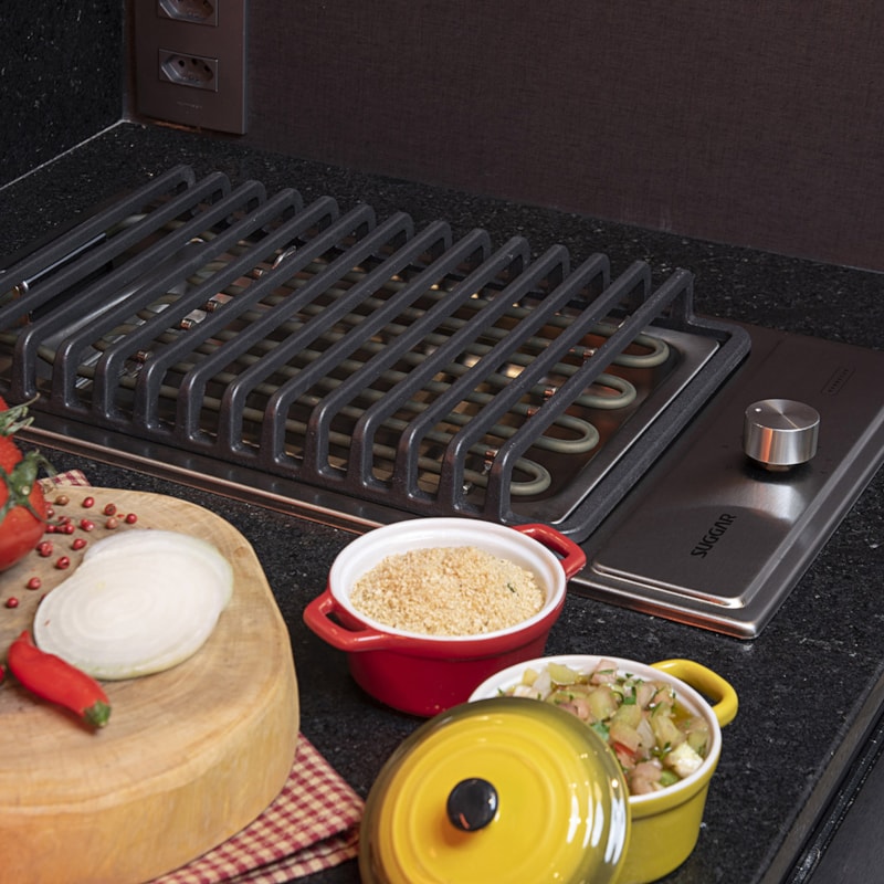 Cooktop Elétrico Inox Barbecue Churrasqueira com Grelha Suggar