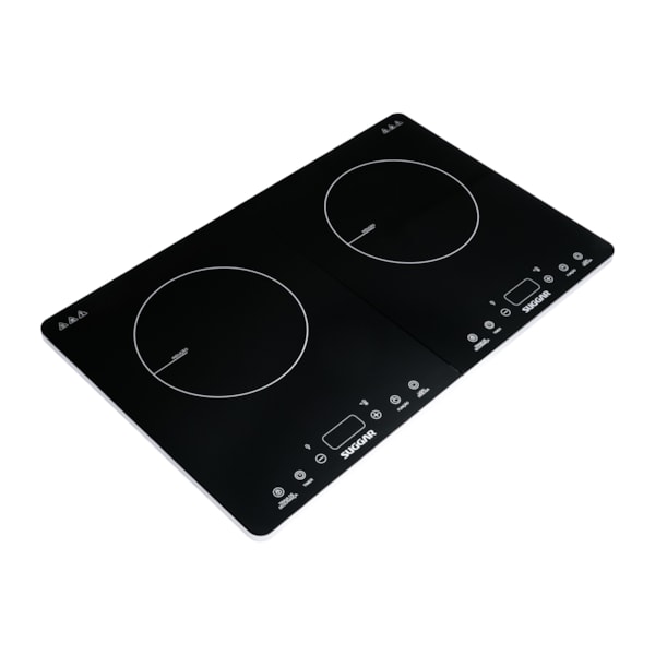 Cooktop Portátil de Indução 2 Zonas Preto - Imagem principal - 7cfe69fd-0d3a-4a78-aa82-2b7b9ed8ef12