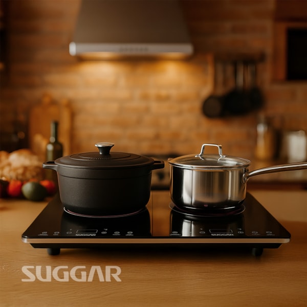Cooktop Portátil de Indução 2 Zonas Preto - Imagem principal - b9613a8a-00f5-4743-a208-8afaa26975a6