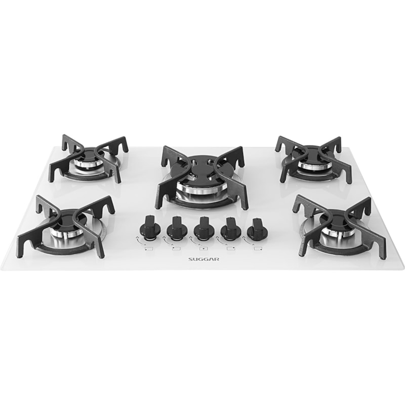COOKTOP VIDRO BRANCO 5 QUEIMADORES SUGGAR FG5305FBR Suggar