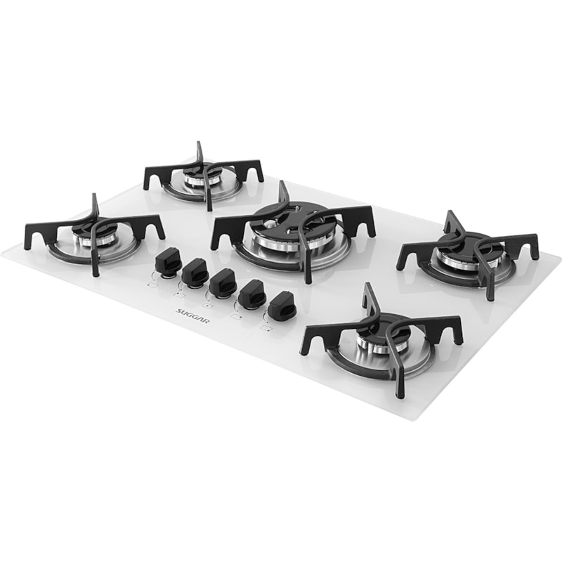 COOKTOP VIDRO BRANCO 5 QUEIMADORES SUGGAR FG5305FBR Suggar