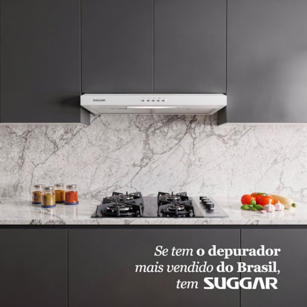 Depurador de ar Slim 60 Cm Branco Suggar - Imagem principal - b4f98191-10fe-4b56-b87d-20d46a2339cc