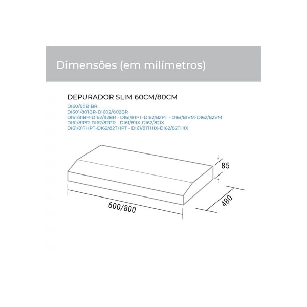 Depurador de ar Slim 60 Cm Preto - Imagem principal - 03bb3608-e28e-40ff-afbe-2fc38861711a