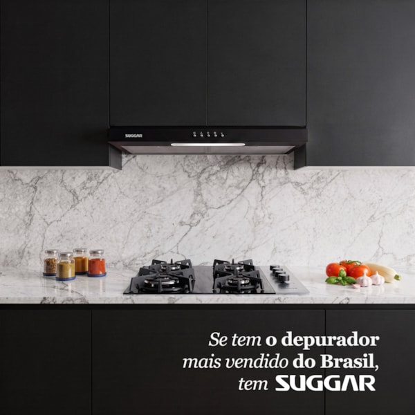 Depurador de ar Slim 60 Cm Preto Suggar - Imagem principal - 634a1733-b4e6-448f-8071-1b4f9c36df21