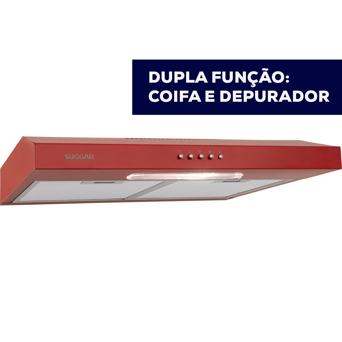 Depurador de ar Slim 60 Cm vermelho Suggar - Imagem principal - 0f9c7740-18e8-4134-9b10-fbff188cd5b7