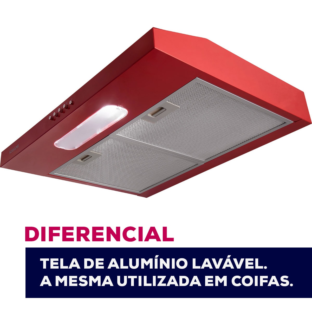 Depurador de ar Slim 60 Cm vermelho Suggar - Imagem principal - b2b975b6-eb3c-425a-a431-0c4dc4e90fd0