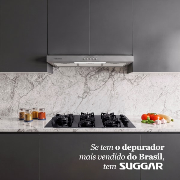 Depurador de ar Slim 80 Cm Prata Suggar - Imagem principal - 4df380ca-189b-4f23-ab6b-9eb6806d6c2e