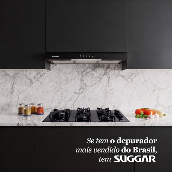 Depurador de ar Slim 80 Cm Preto Suggar - Imagem principal - 507f47f7-59a4-44d7-811d-10b76ec0bc3e
