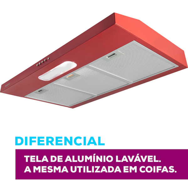 Depurador de ar Slim 80 Cm Vermelho Suggar - Imagem principal - b2a5ed66-6246-45fd-ad86-e35fe22cb133