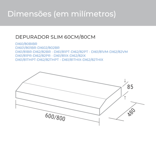 Depurador de ar Slim Touch 80 Cm Preto Suggar - Imagem principal - 54ab18d5-d865-4974-b288-5882392e7627