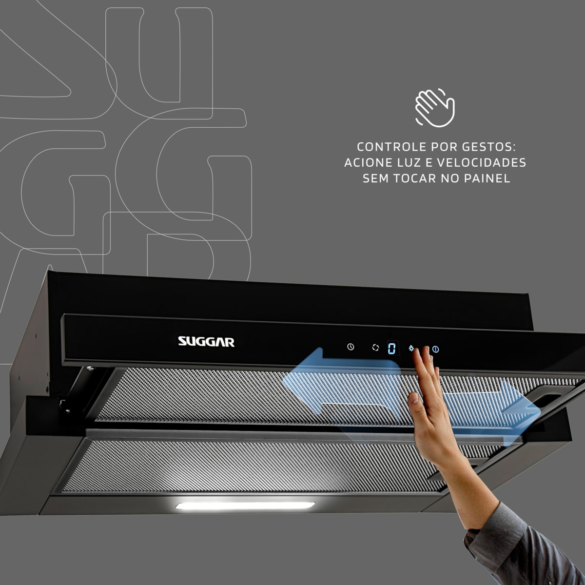 Depurador de Embutir Slim Touch 60 Cm Preto Suggar - Imagem principal - 563c9009-eccb-4a2d-ab2e-68e8fbcd1055