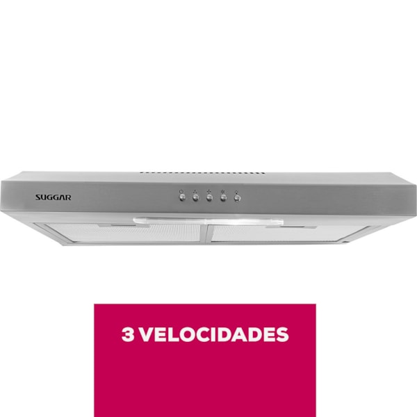 Depurador e Exaustor de ar Slim 60 Cm Inox Suggar - Imagem principal - 21a430a6-043d-43bf-9509-d5d4cd558a9d