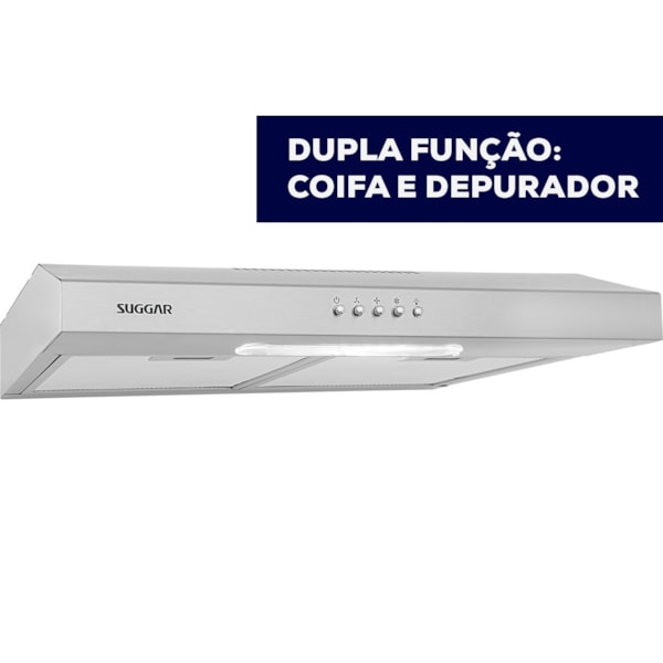 Depurador e Exaustor de ar Slim 60 Cm Inox Suggar - Imagem principal - 6407e3c6-4a13-454d-b936-d1f936f3071b