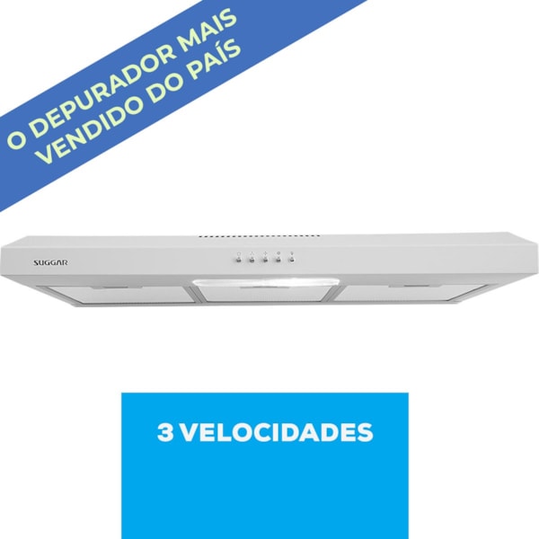 Depurador e Exaustor de ar Slim 80 Cm Branco Suggar - Imagem principal - f131647a-95c5-48f1-9990-60886d1d7b05