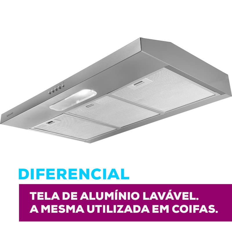 Depurador e Exaustor de ar Slim 80 Cm Prata Suggar - Suggar