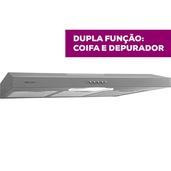 Depurador e Exaustor de ar Slim 80 Cm Prata Suggar