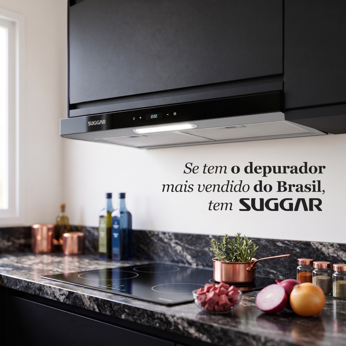 Depurador e Exaustor de ar Slim Touch 60 Cm Inox Suggar - Imagem principal - 2d8045d0-dfe5-46c3-8eb2-951ab3d598c2