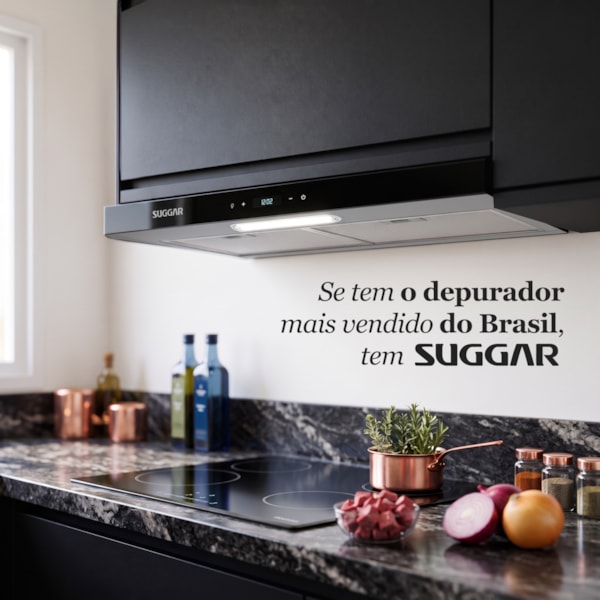 Depurador e Exaustor de ar Slim Touch 60 Cm Inox Suggar - Imagem principal - a69851bb-7afa-4262-9e23-1ecc006100aa