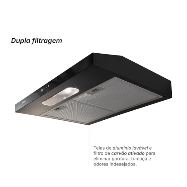 Depurador e Exaustor de ar Slim Touch 60 Cm Preto Suggar - Imagem principal - d551a152-d25a-4e98-8a6b-d26e817d5a18