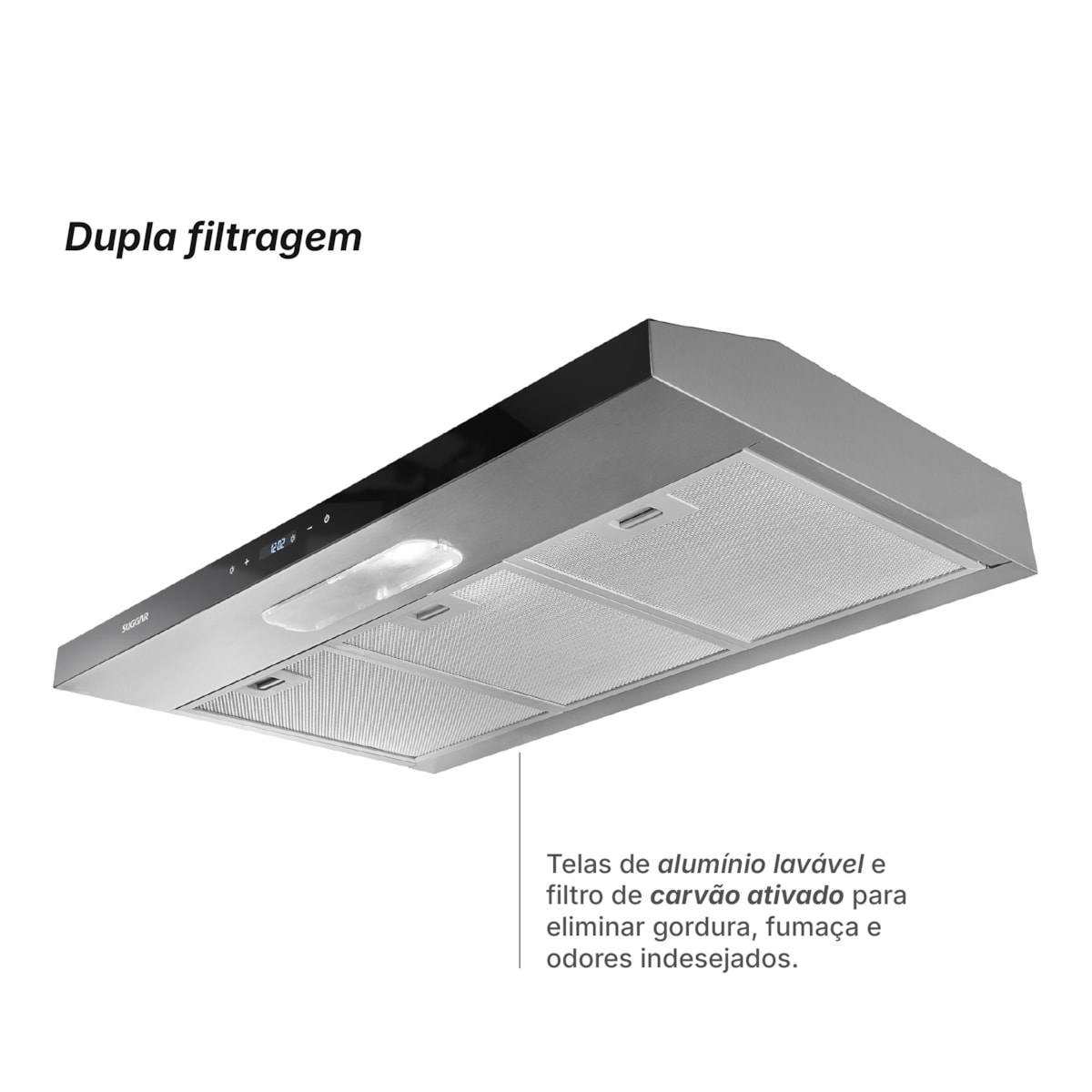 Depurador e Exaustor de ar Slim Touch 80 Cm Inox Suggar - Imagem principal - 7125158e-71c6-4556-b66a-e1a90be1cb68
