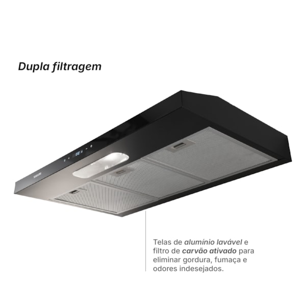 Depurador e Exaustor de ar Slim Touch 80 Cm Preto Suggar - Imagem principal - f6884b38-8853-4863-a268-85fb1f219b0c