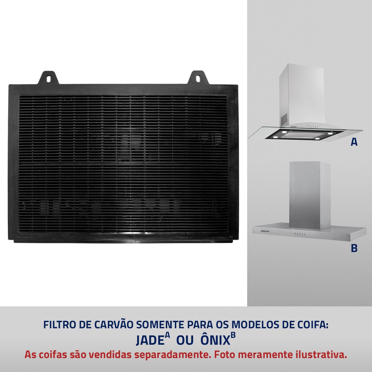 Filtro de Carvão Ativado para Coifas Modelos Jade e Onix - Imagem principal - 6f4bb88e-05b1-49dc-8529-89ea35b9b985
